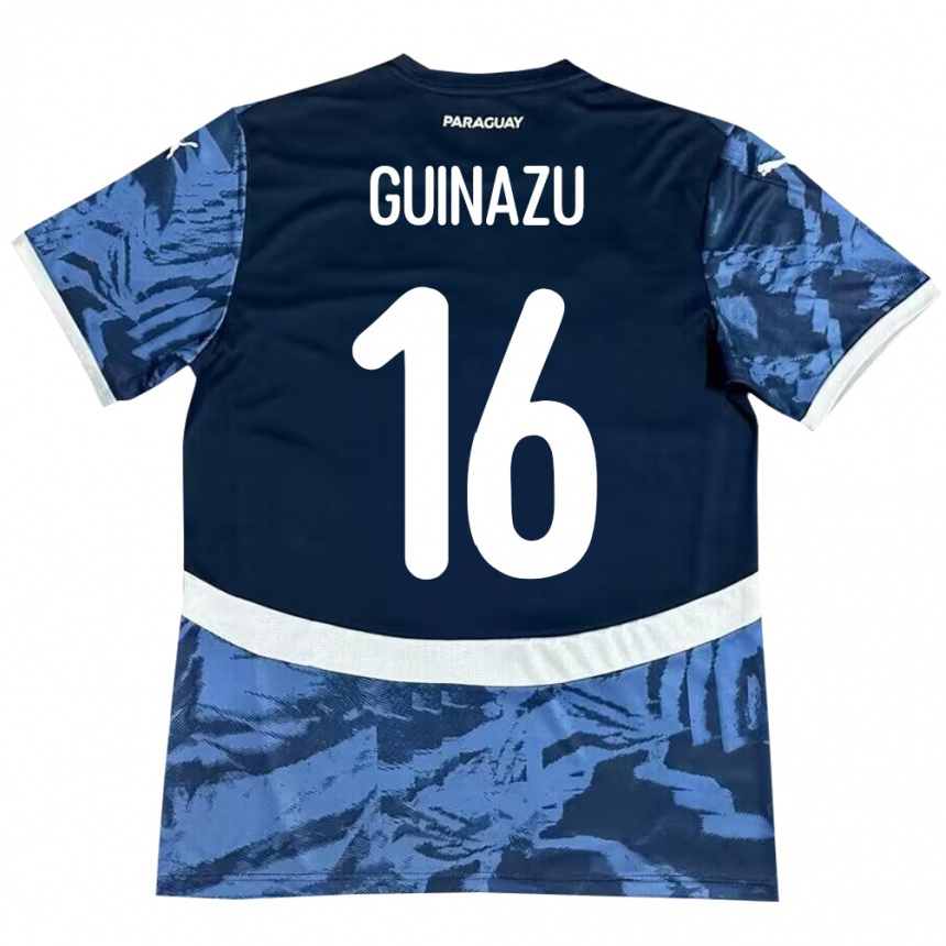 Vaikiškas Paragvajus Lucas Guiñazú #16 Mėlyna Išvykos Marškinėliai 24-26 T-Shirt