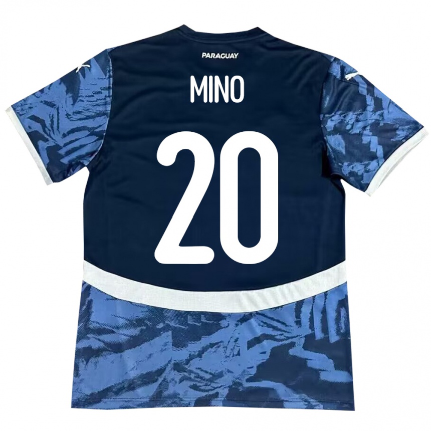 Vaikiškas Paragvajus César Miño #20 Mėlyna Išvykos Marškinėliai 24-26 T-Shirt