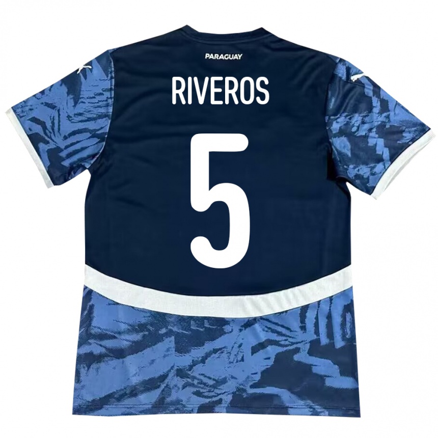 Vaikiškas Paragvajus Verónica Riveros #5 Mėlyna Išvykos Marškinėliai 24-26 T-Shirt