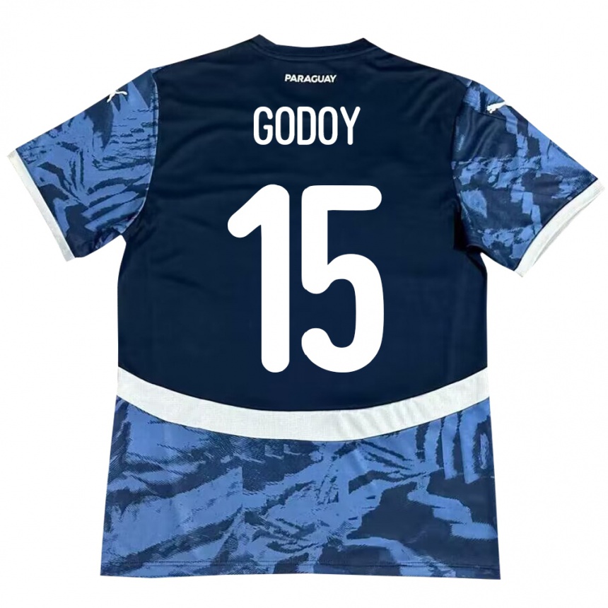 Vaikiškas Paragvajus Fanny Godoy #15 Mėlyna Išvykos Marškinėliai 24-26 T-Shirt