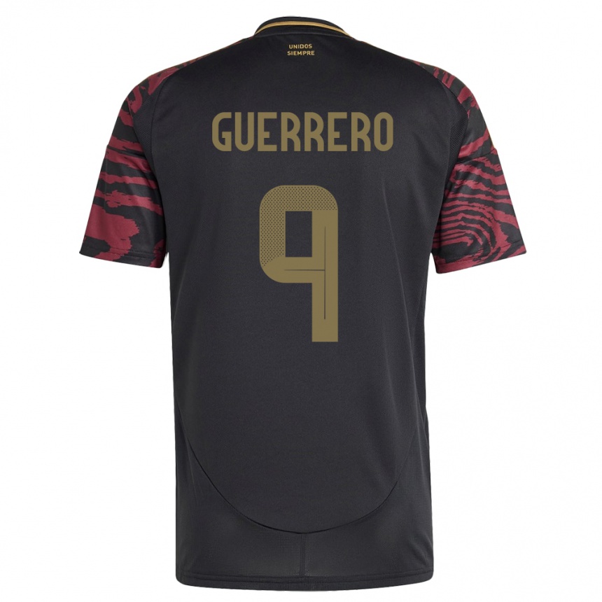 Vaikiškas Peru Paolo Guerrero #9 Juoda Išvykos Marškinėliai 24-26 T-Shirt