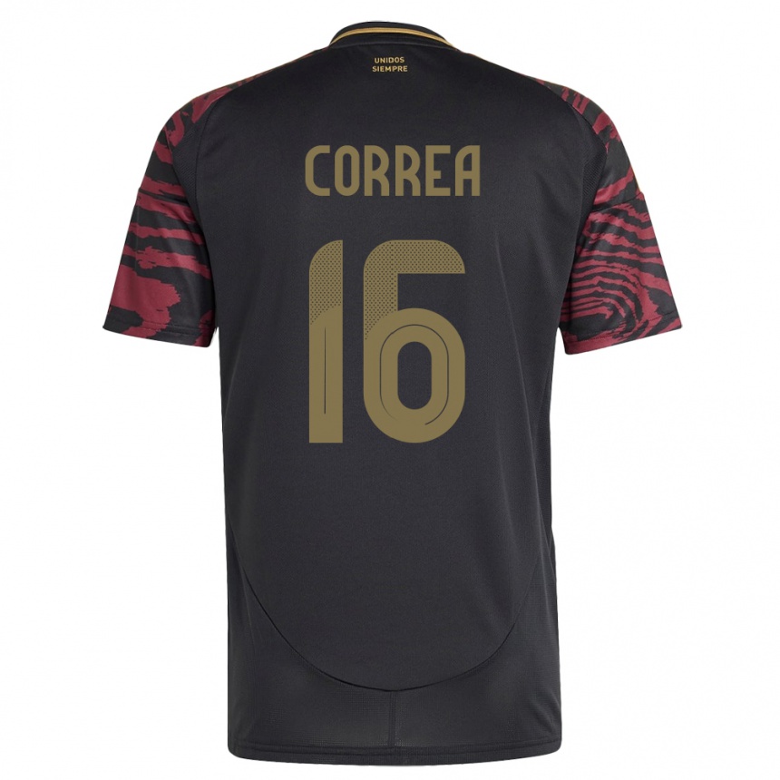 Vaikiškas Peru Eslyn Correa #16 Juoda Išvykos Marškinėliai 24-26 T-Shirt