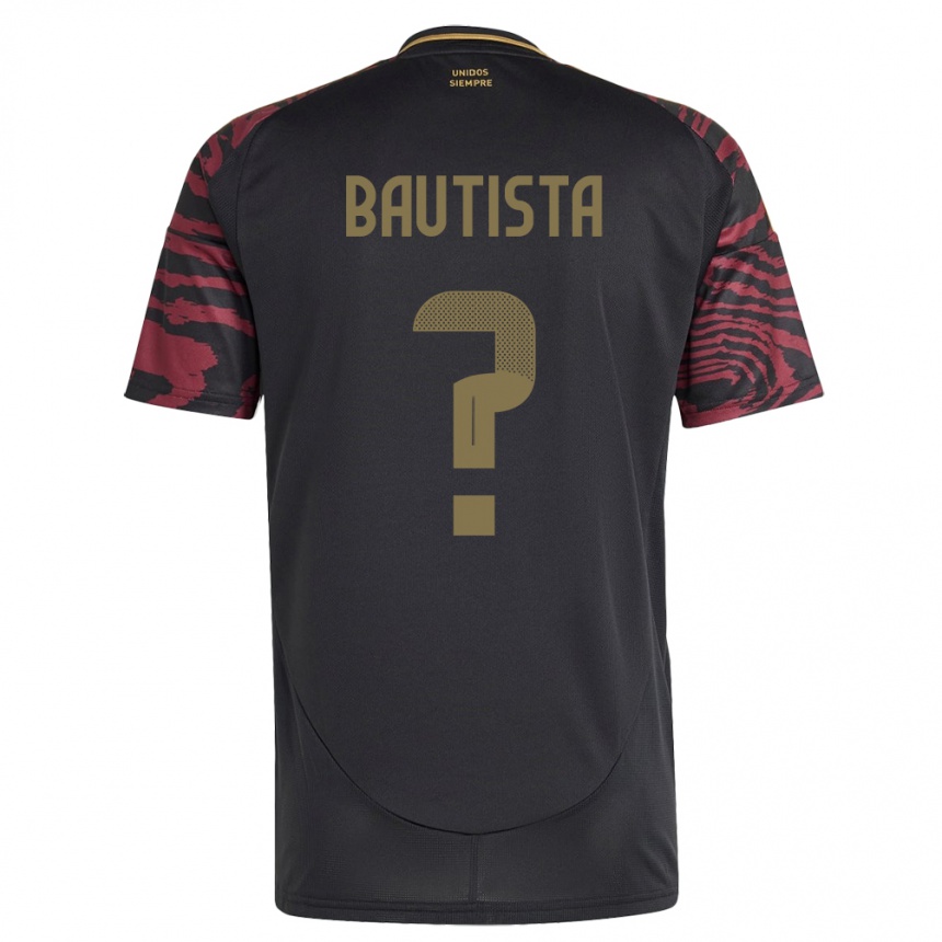 Vaikiškas Peru César Bautista #0 Juoda Išvykos Marškinėliai 24-26 T-Shirt