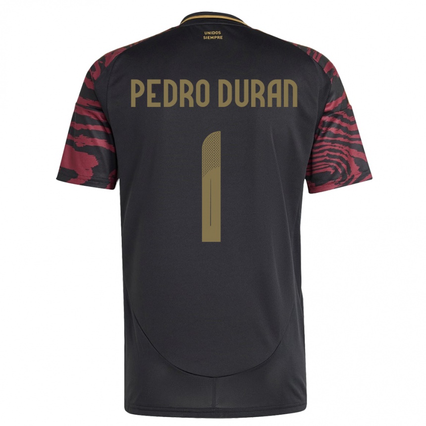 Vaikiškas Peru Juan Pedro Durán #1 Juoda Išvykos Marškinėliai 24-26 T-Shirt