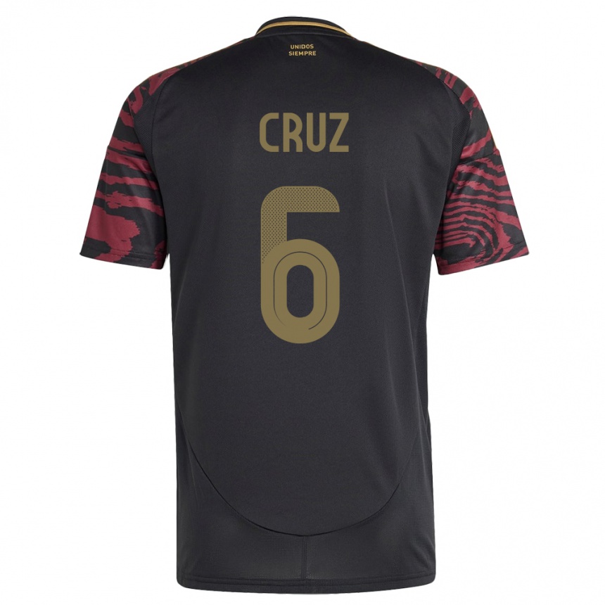 Vaikiškas Peru Esteban Cruz #6 Juoda Išvykos Marškinėliai 24-26 T-Shirt