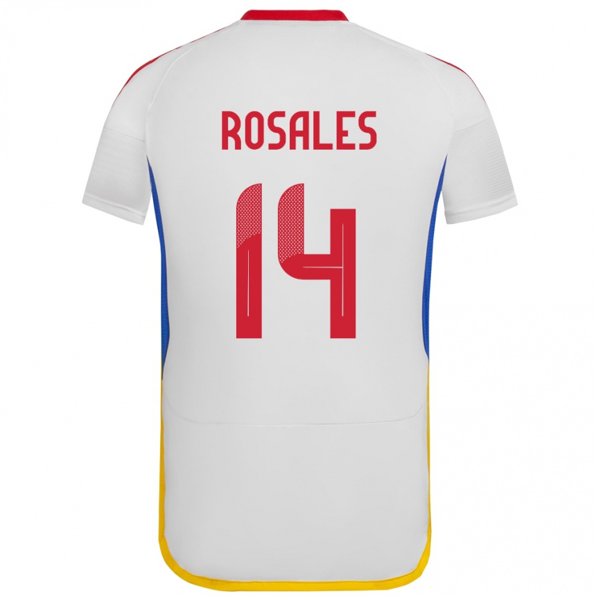 Vaikiškas Venesuela Roberto Rosales #14 Baltas Išvykos Marškinėliai 24-26 T-Shirt