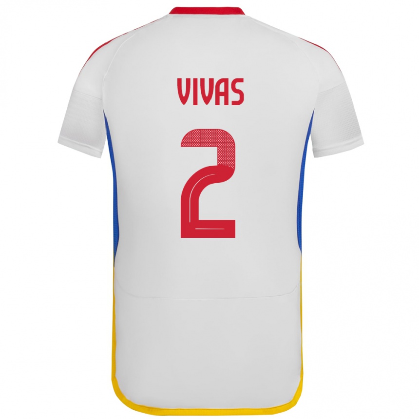 Vaikiškas Venesuela Carlos Vivas #2 Baltas Išvykos Marškinėliai 24-26 T-Shirt