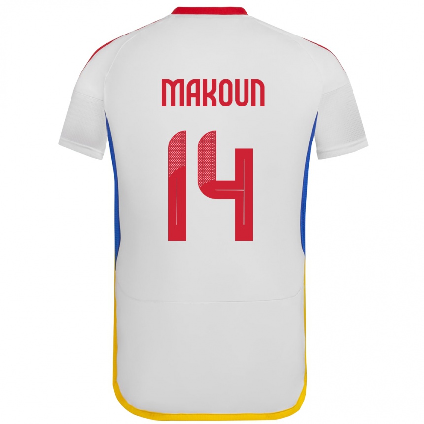 Vaikiškas Venesuela Christian Makoun #14 Baltas Išvykos Marškinėliai 24-26 T-Shirt