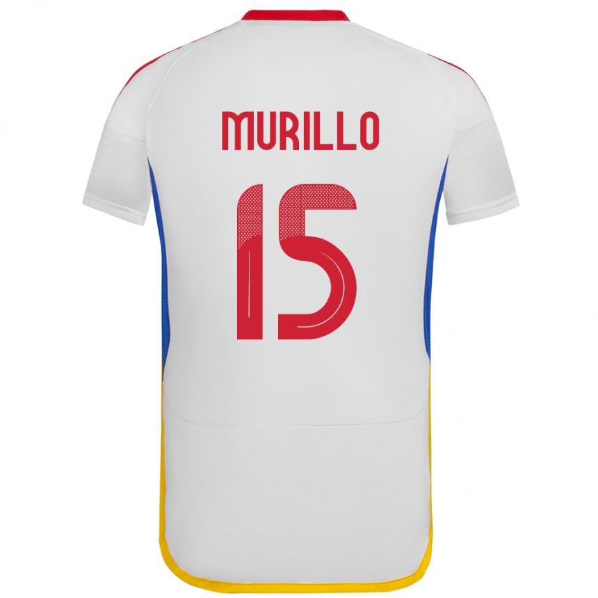 Vaikiškas Venesuela Jhon Murillo #15 Baltas Išvykos Marškinėliai 24-26 T-Shirt