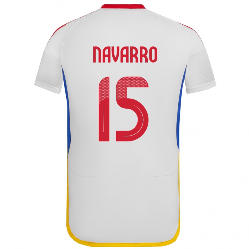 Vaikiškas Venesuela Miguel Navarro #15 Baltas Išvykos Marškinėliai 24-26 T-Shirt