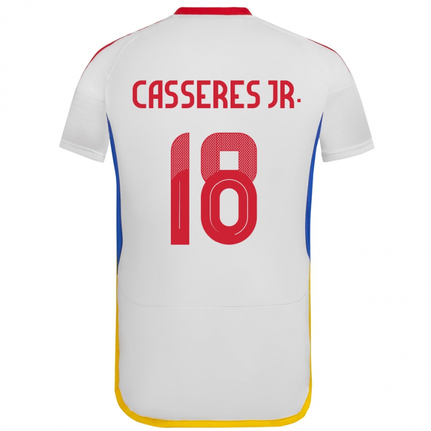 Vaikiškas Venesuela Cristian Cásseres Jr. #18 Baltas Išvykos Marškinėliai 24-26 T-Shirt