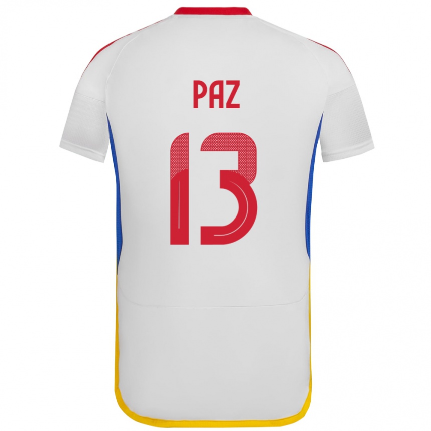 Vaikiškas Venesuela Jesús Paz #13 Baltas Išvykos Marškinėliai 24-26 T-Shirt