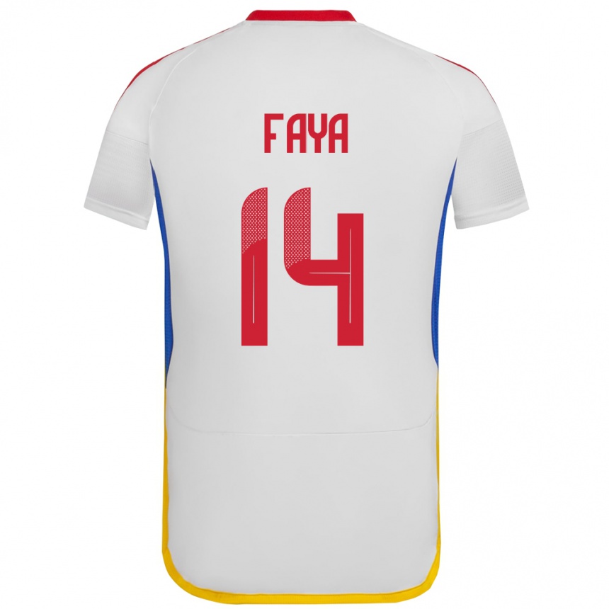 Vaikiškas Venesuela Carlos Faya #14 Baltas Išvykos Marškinėliai 24-26 T-Shirt