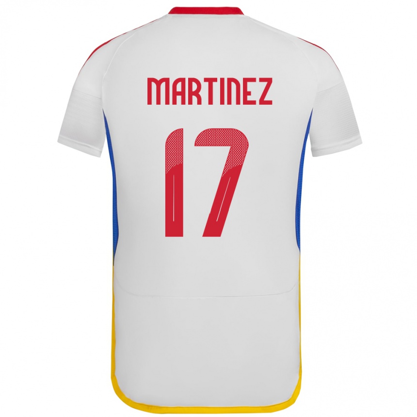 Vaikiškas Venesuela David Martínez #17 Baltas Išvykos Marškinėliai 24-26 T-Shirt