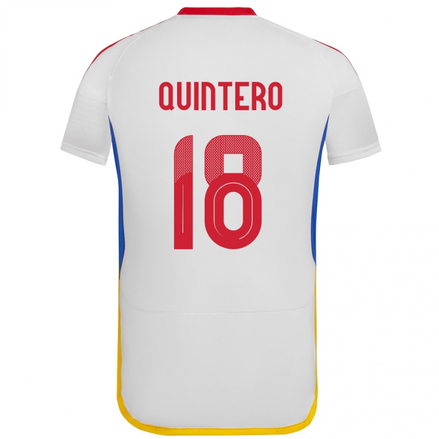 Vaikiškas Venesuela Jesús Quintero #18 Baltas Išvykos Marškinėliai 24-26 T-Shirt