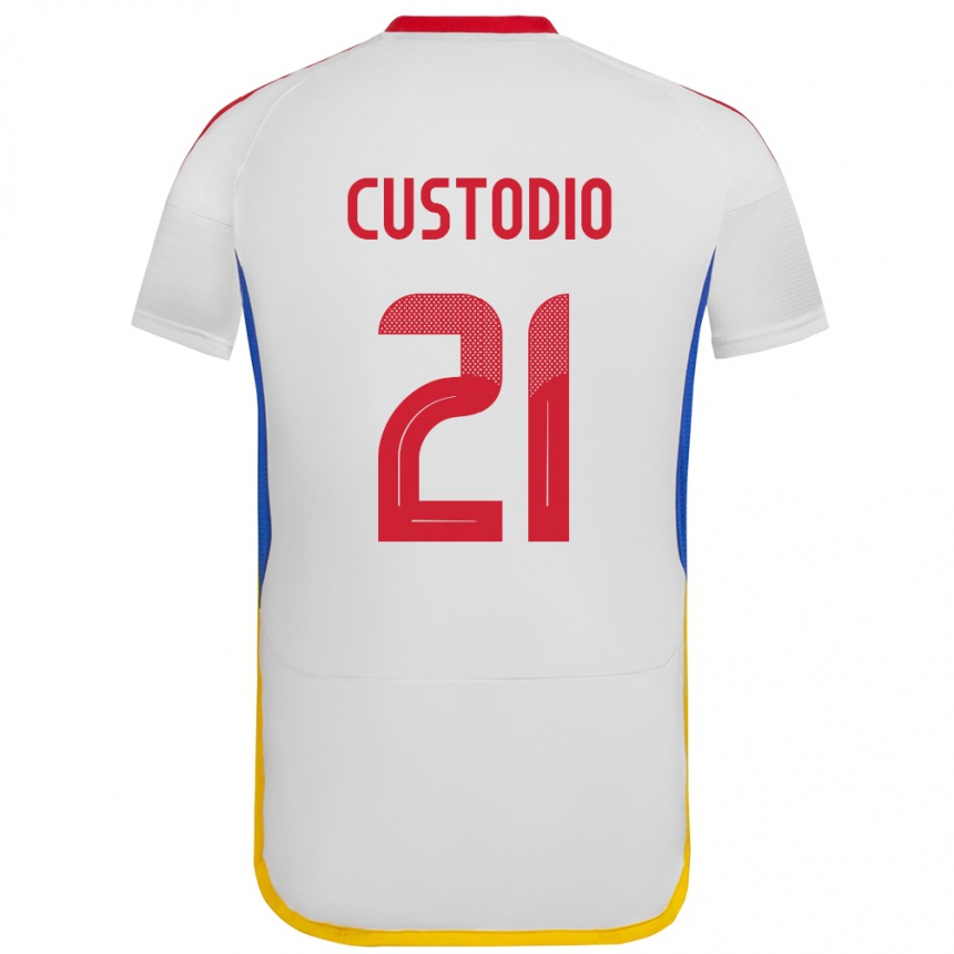 Vaikiškas Venesuela Alex Custodio #21 Baltas Išvykos Marškinėliai 24-26 T-Shirt