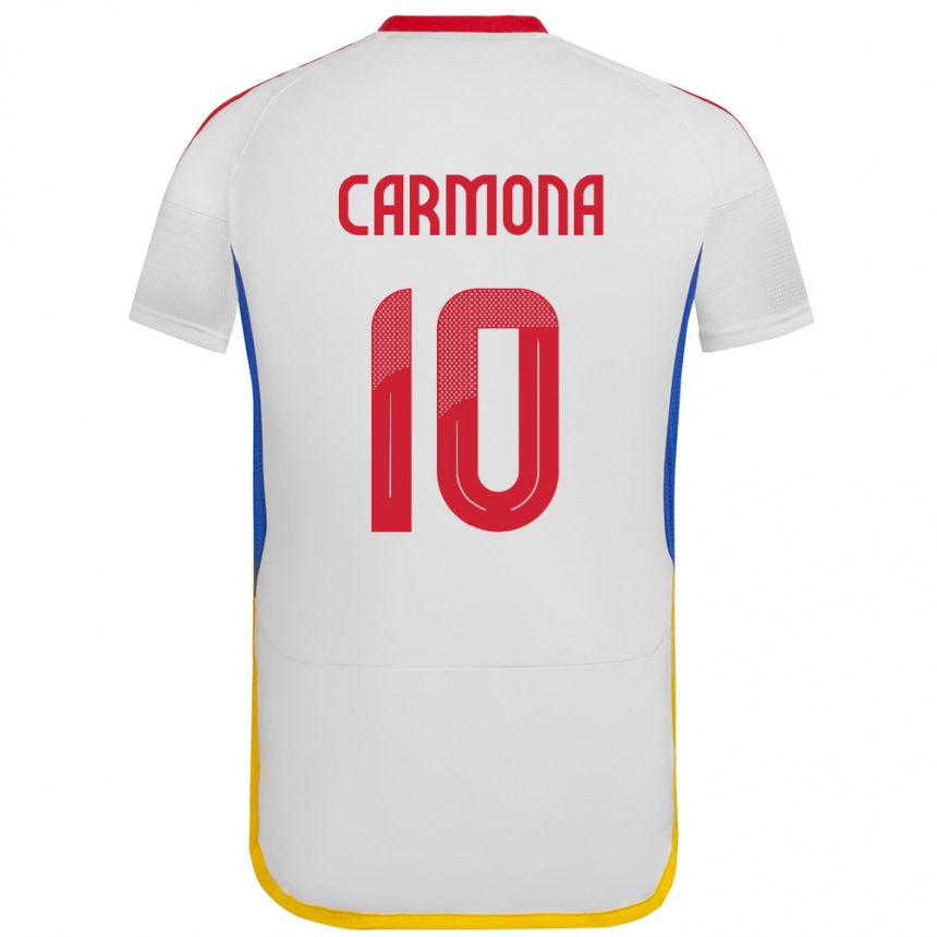 Vaikiškas Venesuela Wikelman Carmona #10 Baltas Išvykos Marškinėliai 24-26 T-Shirt