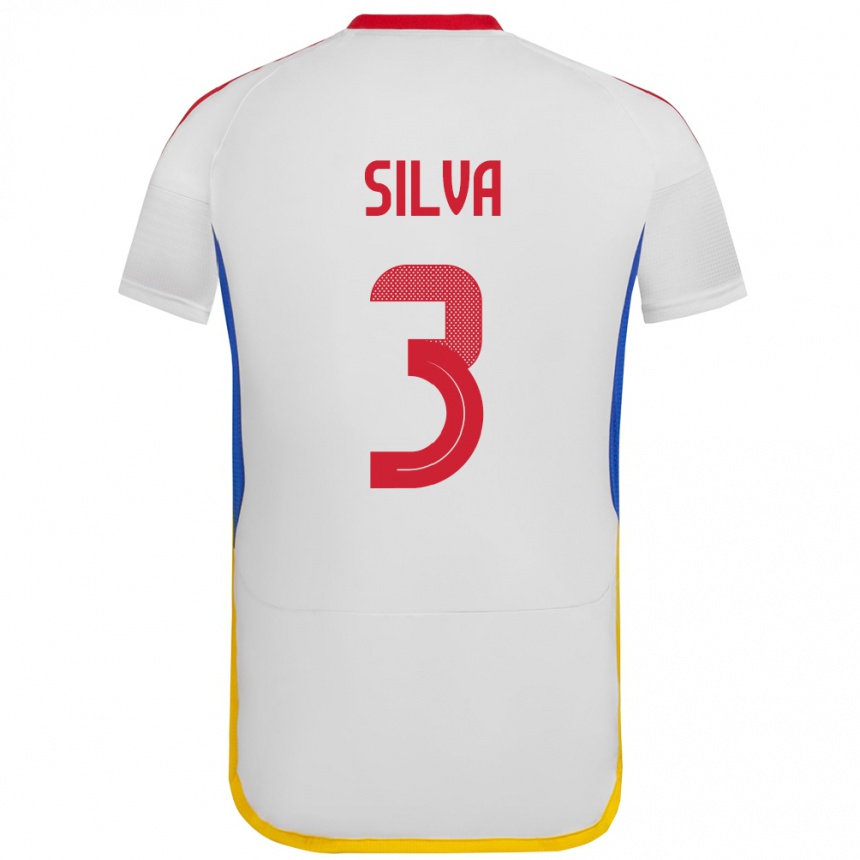 Vaikiškas Venesuela Santiago Silva #3 Baltas Išvykos Marškinėliai 24-26 T-Shirt