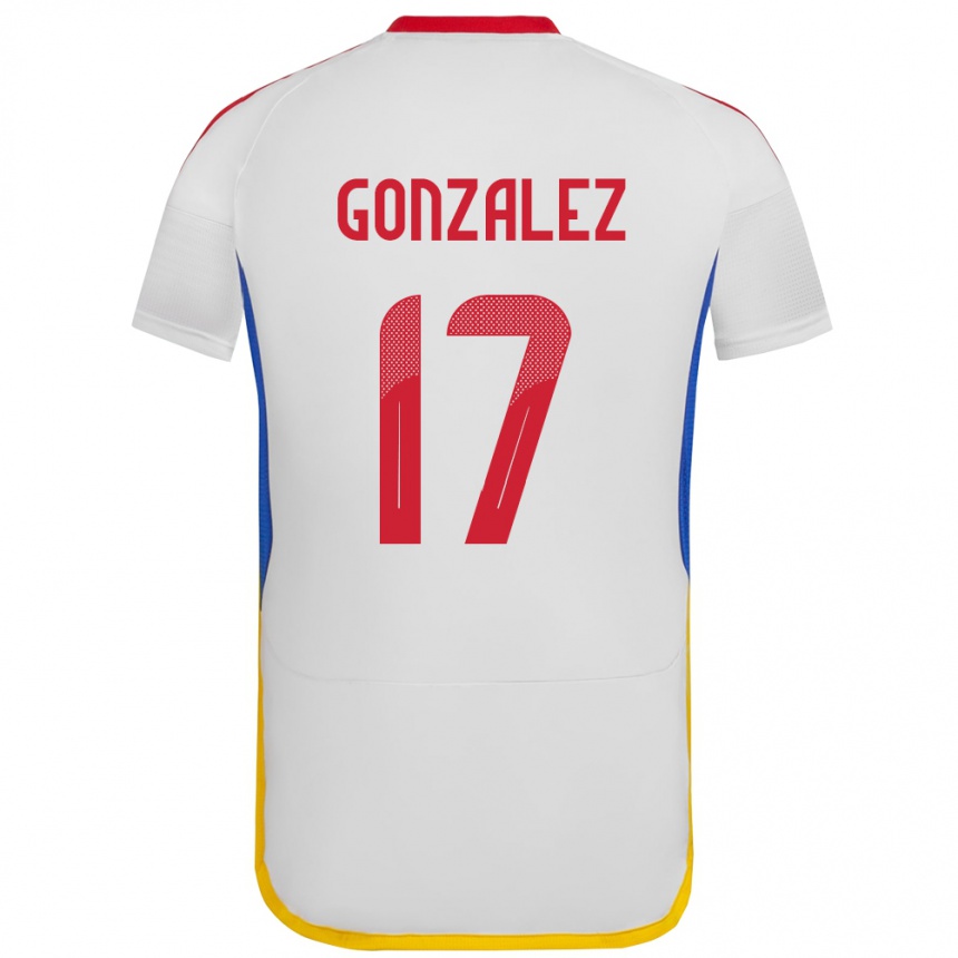 Vaikiškas Venesuela Mayken González #17 Baltas Išvykos Marškinėliai 24-26 T-Shirt