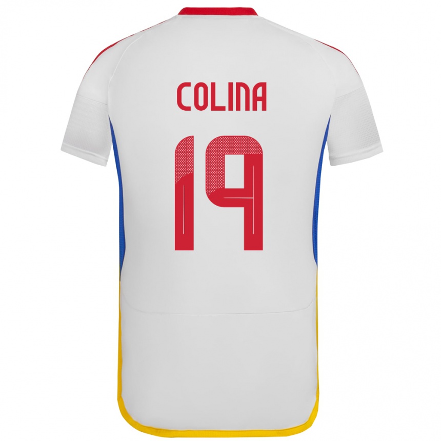 Vaikiškas Venesuela Junior Colina #19 Baltas Išvykos Marškinėliai 24-26 T-Shirt