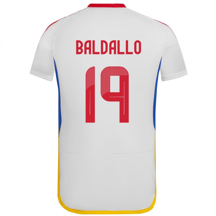 Vaikiškas Venesuela Micheel Baldallo #19 Baltas Išvykos Marškinėliai 24-26 T-Shirt