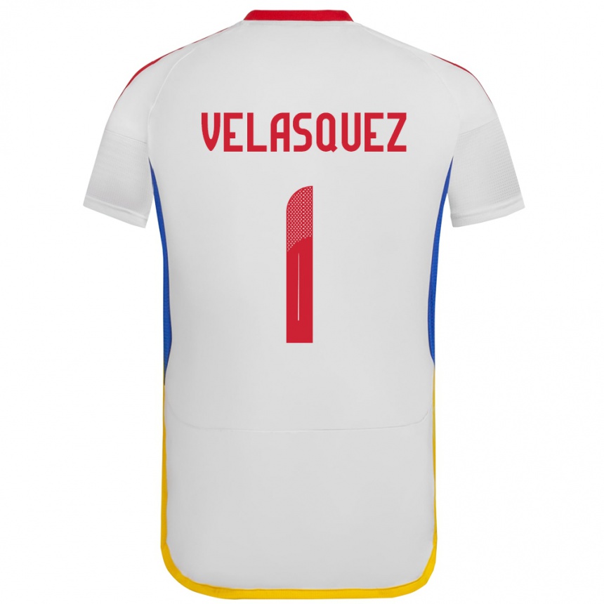 Vaikiškas Venesuela Yessica Velásquez #1 Baltas Išvykos Marškinėliai 24-26 T-Shirt
