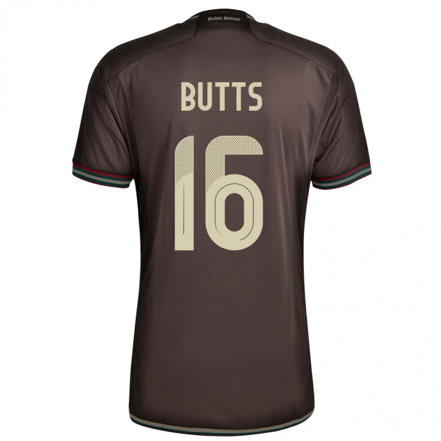 Vaikiškas Jamaika Njeri Butts #16 Naktinė Ruda Išvykos Marškinėliai 24-26 T-Shirt