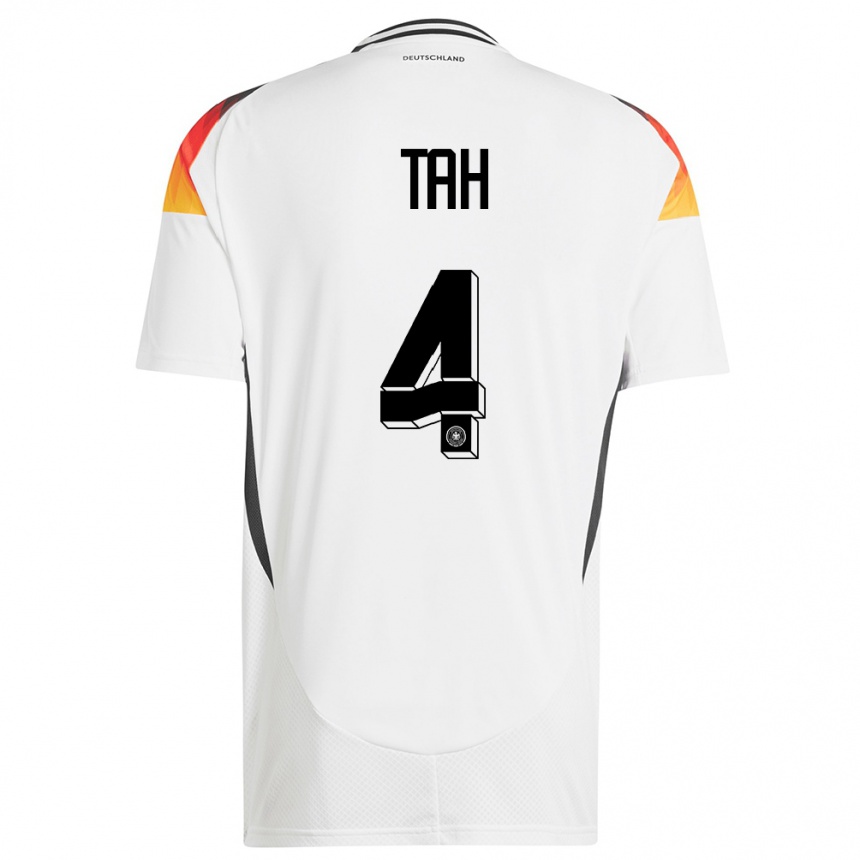 Vyrai Vokietija Jonathan Tah #4 Baltas Namų Marškinėliai 24-26 T-Shirt