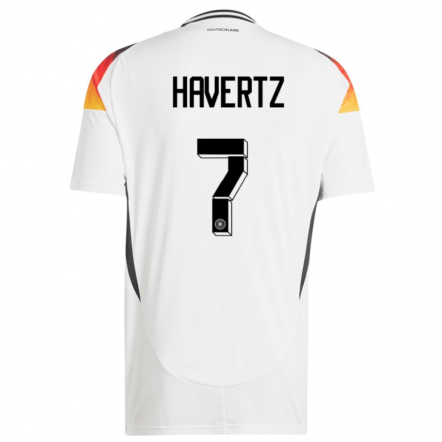 Vyrai Vokietija Kai Havertz #7 Baltas Namų Marškinėliai 24-26 T-Shirt