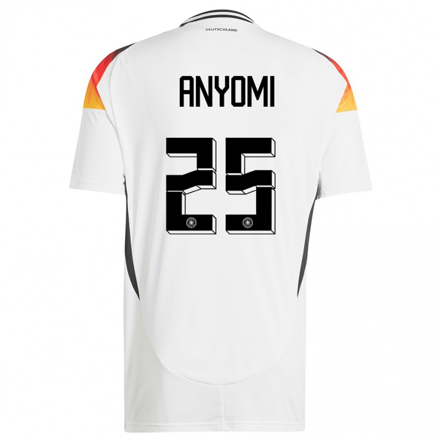 Vyrai Vokietija Nicole Anyomi #25 Baltas Namų Marškinėliai 24-26 T-Shirt