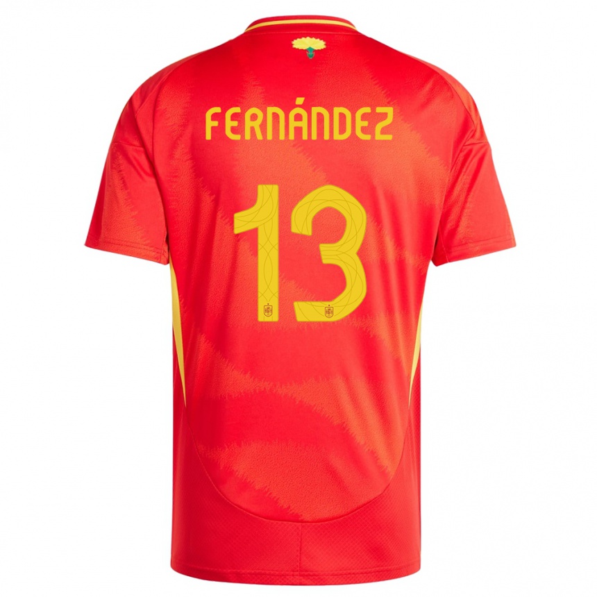 Vyrai Ispanija Cesar Fernandez #13 Raudona Namų Marškinėliai 24-26 T-Shirt