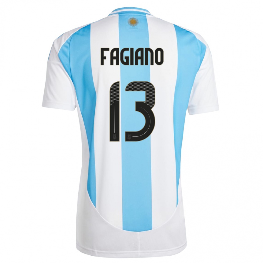 Vyrai Argentina Paloma Fagiano #13 Balta Mėlyna Namų Marškinėliai 24-26 T-Shirt