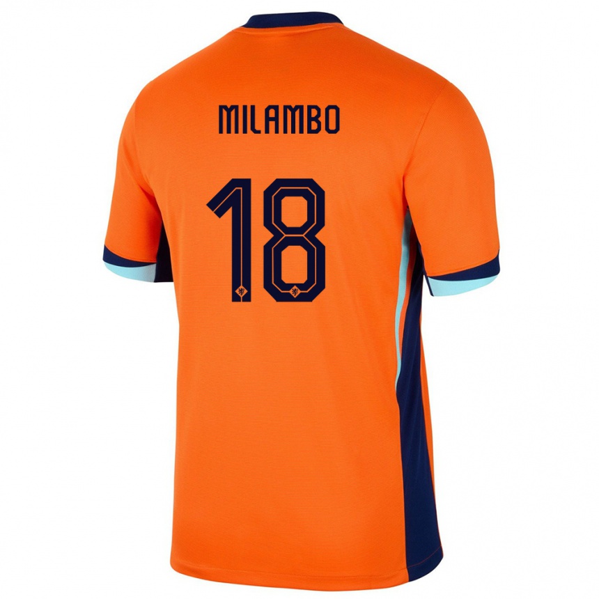 Vyrai Olandija Antoni Milambo #18 Oranžinė Namų Marškinėliai 24-26 T-Shirt