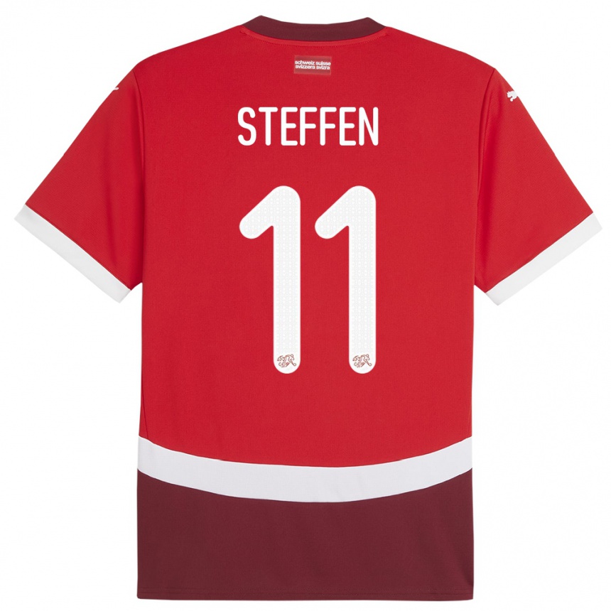 Vyrai Šveicarija Renato Steffen #11 Raudona Namų Marškinėliai 24-26 T-Shirt