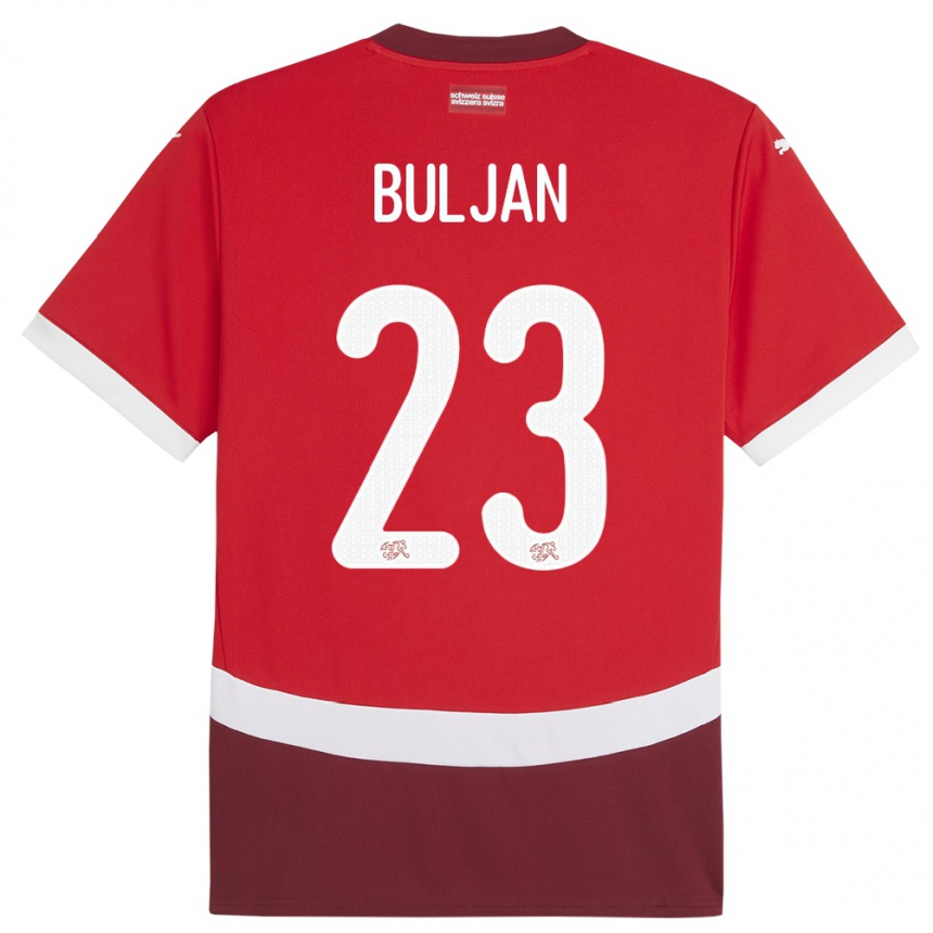 Vyrai Šveicarija Leo Buljan #23 Raudona Namų Marškinėliai 24-26 T-Shirt