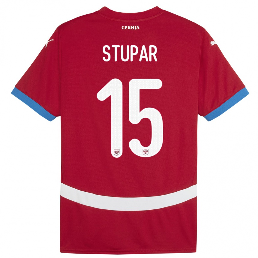 Vyrai Serbija Zivana Stupar #15 Raudona Namų Marškinėliai 24-26 T-Shirt