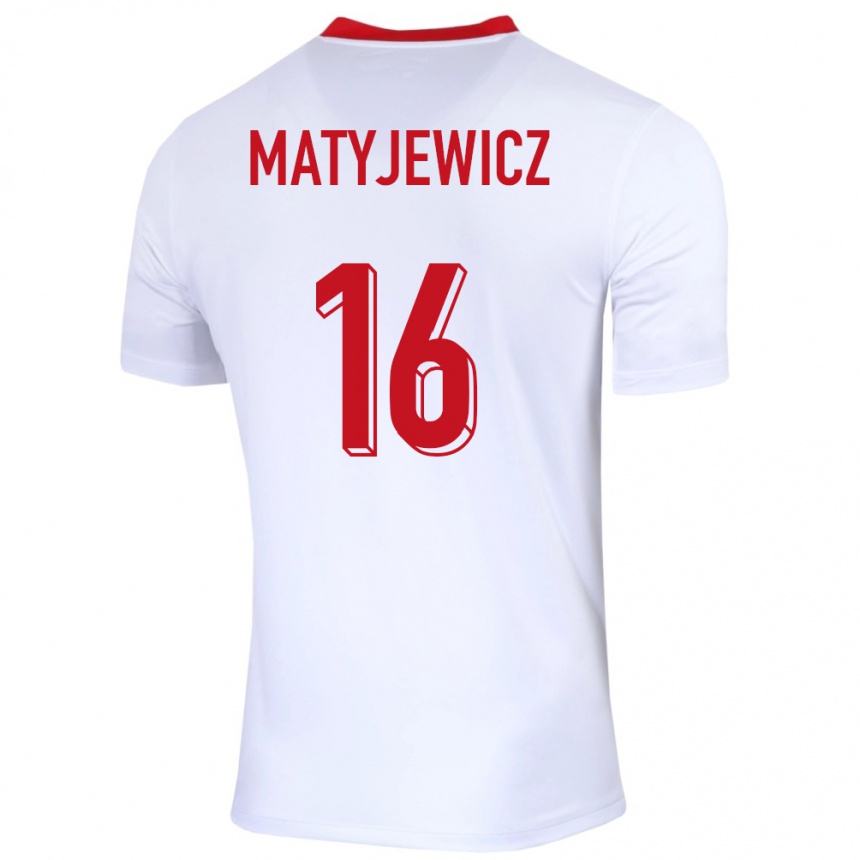 Vyrai Lenkija Wiktor Matyjewicz #16 Baltas Namų Marškinėliai 24-26 T-Shirt