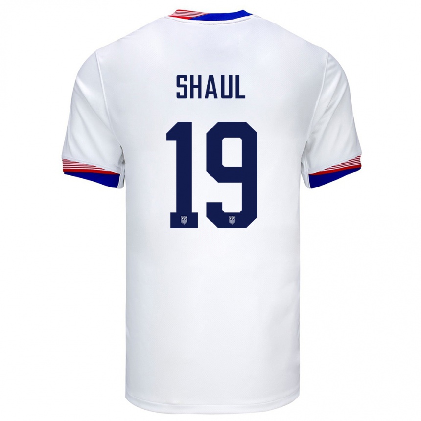 Vyrai Jungtinės Valstijos Ian Shaul #19 Baltas Namų Marškinėliai 24-26 T-Shirt