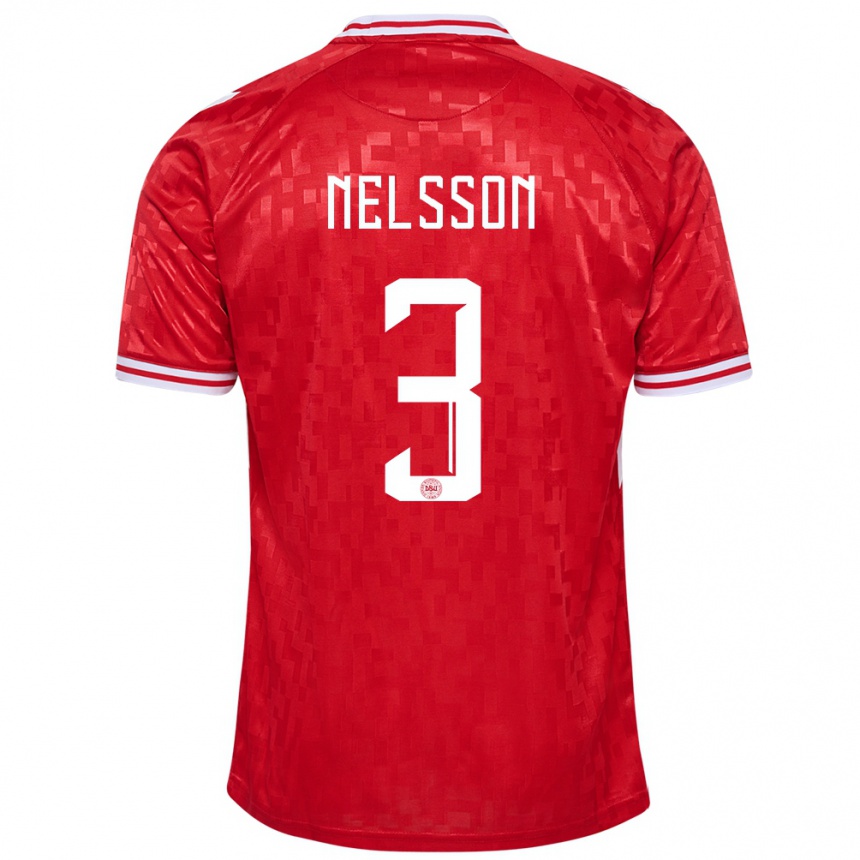 Vyrai Danija Victor Nelsson #3 Raudona Namų Marškinėliai 24-26 T-Shirt