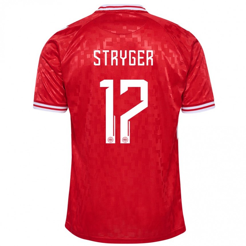 Vyrai Danija Jens Stryger Larsen #17 Raudona Namų Marškinėliai 24-26 T-Shirt