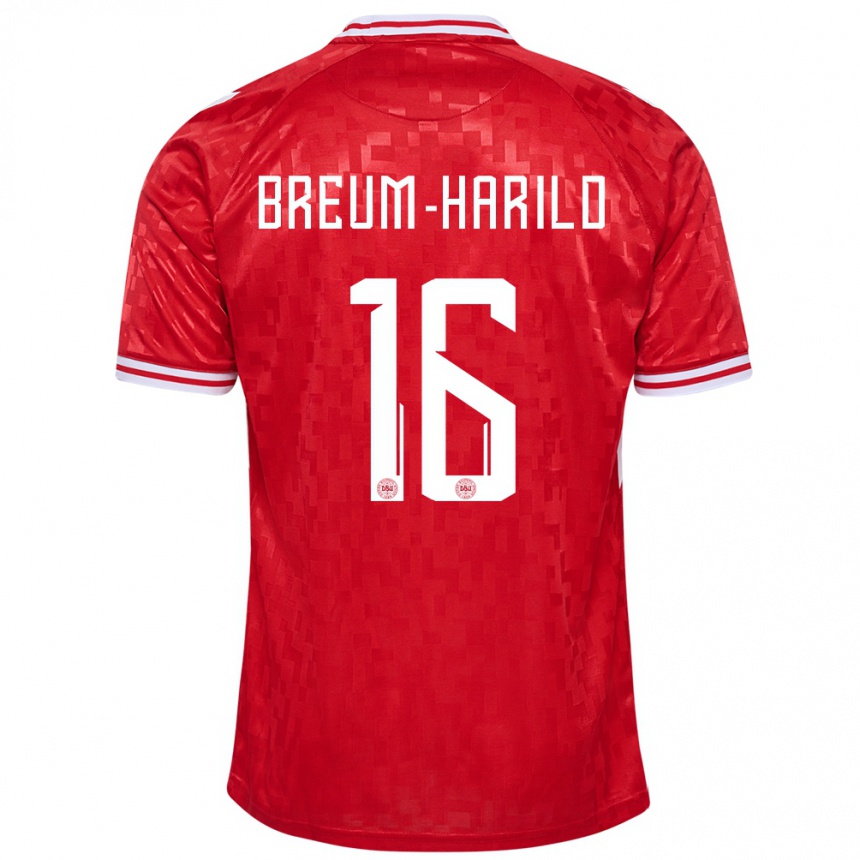 Vyrai Danija Tobias Breum-Harild #16 Raudona Namų Marškinėliai 24-26 T-Shirt