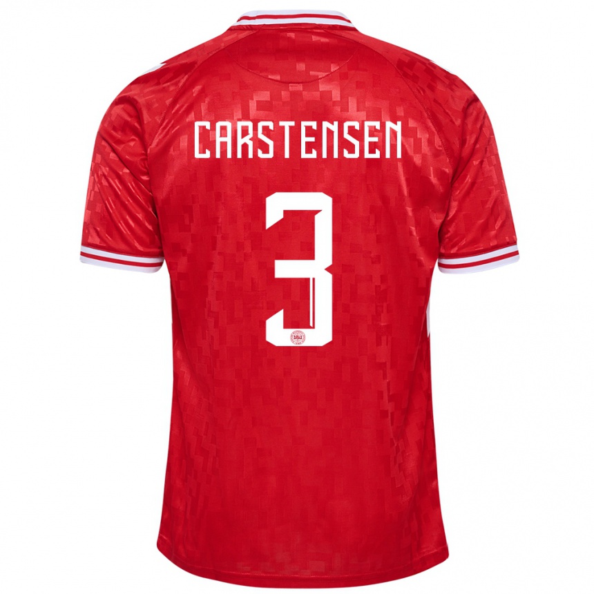 Vyrai Danija Rasmus Carstensen #3 Raudona Namų Marškinėliai 24-26 T-Shirt