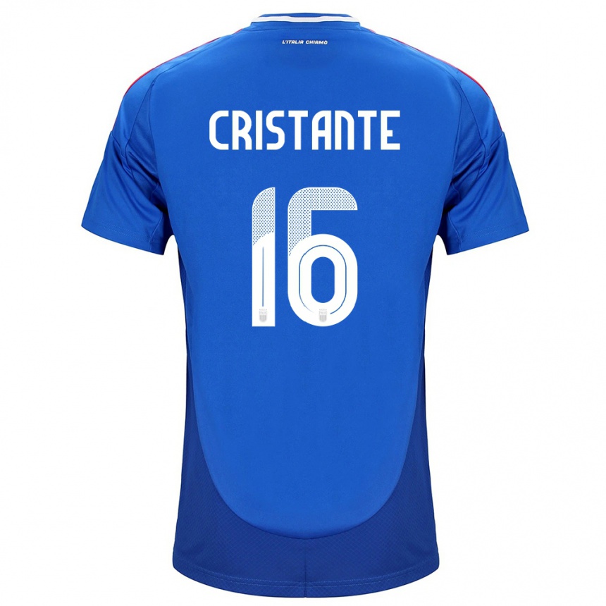 Vyrai Italija Bryan Cristante #16 Mėlyna Namų Marškinėliai 24-26 T-Shirt