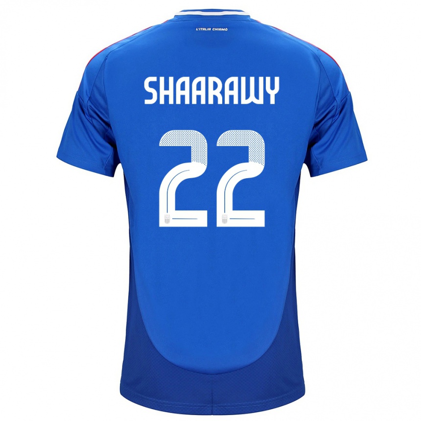 Vyrai Italija Stephan El Shaarawy #22 Mėlyna Namų Marškinėliai 24-26 T-Shirt