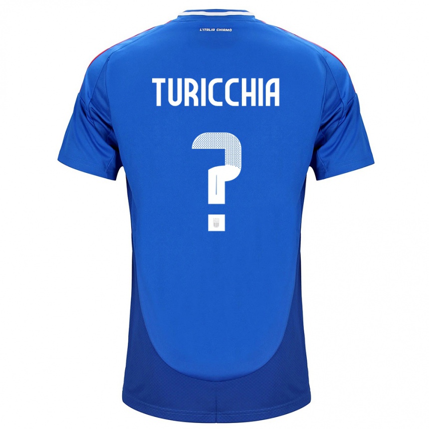 Vyrai Italija Riccardo Turicchia #0 Mėlyna Namų Marškinėliai 24-26 T-Shirt