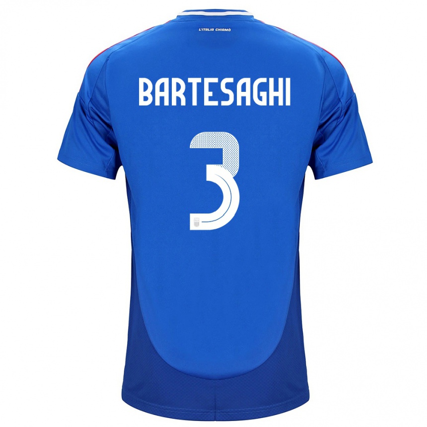 Vyrai Italija Davide Bartesaghi #3 Mėlyna Namų Marškinėliai 24-26 T-Shirt