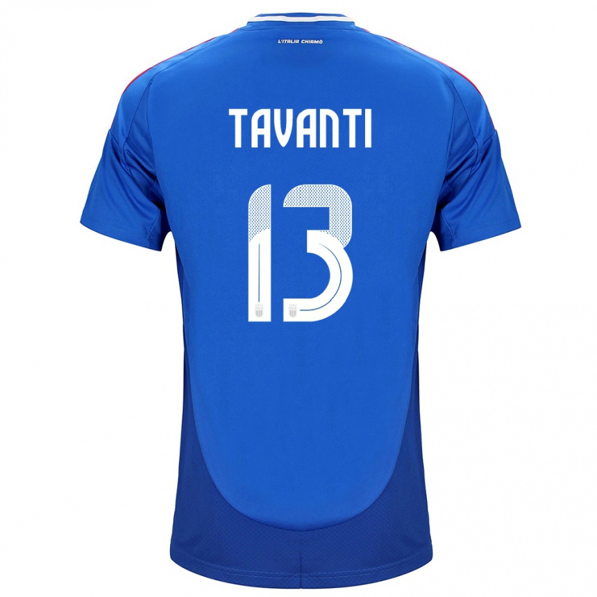 Vyrai Italija Samuele Tavanti #13 Mėlyna Namų Marškinėliai 24-26 T-Shirt