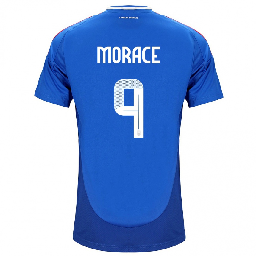 Vyrai Italija Carolina Morace #9 Mėlyna Namų Marškinėliai 24-26 T-Shirt