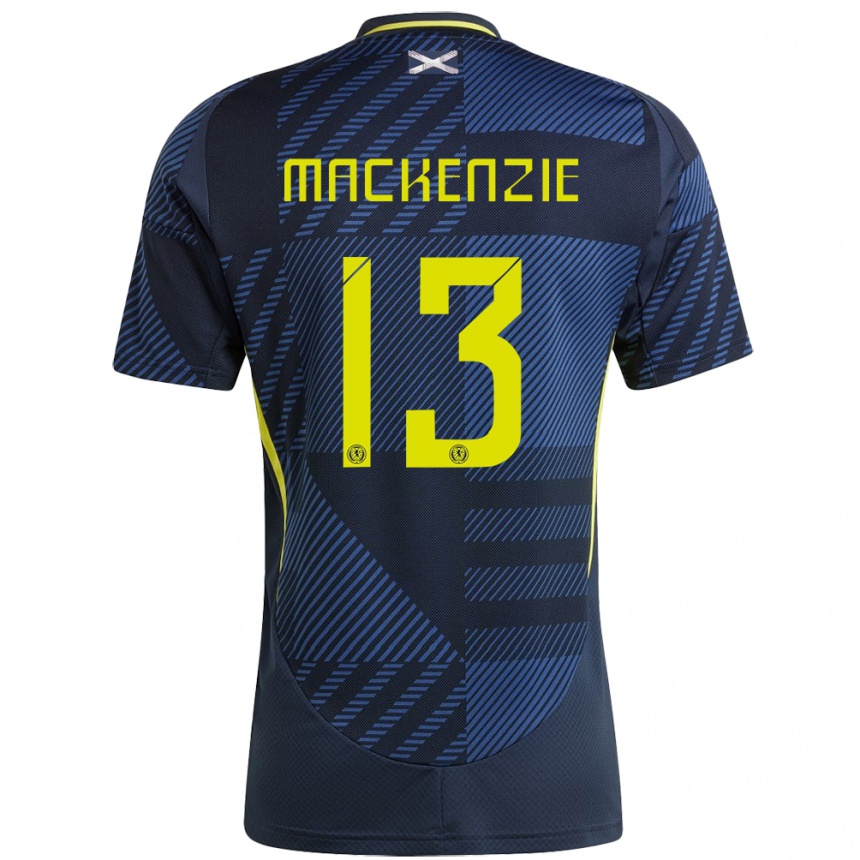 Vyrai Škotija Zander Mackenzie #13 Tamsiai Mėlyna Namų Marškinėliai 24-26 T-Shirt