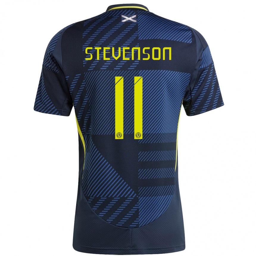 Vyrai Škotija Gus Stevenson #11 Tamsiai Mėlyna Namų Marškinėliai 24-26 T-Shirt